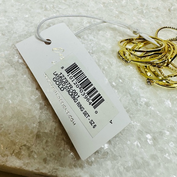 NEW! Jules Smith 14k Yellow Gold Plated Layered Stacking Ring Set - Picture 16 of 16